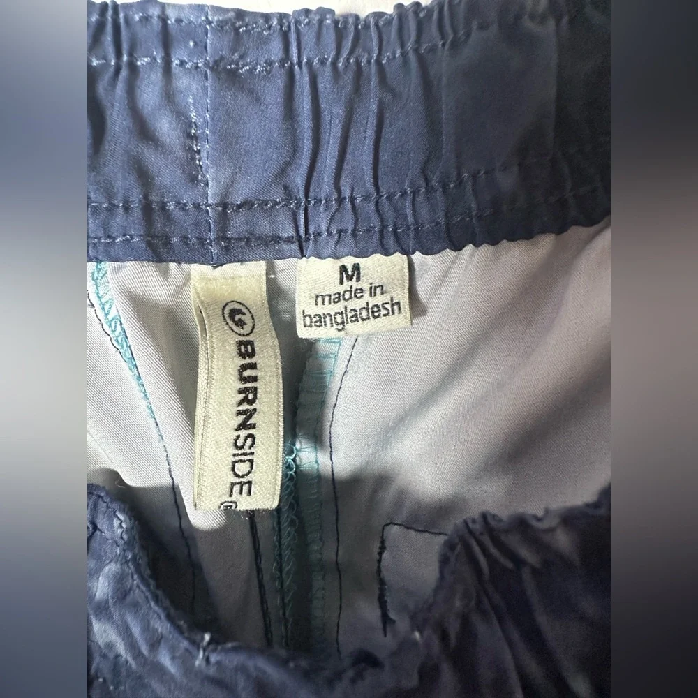 Burnside Men’s Tie-Dye Swim Trunks Board Shorts Blue‎ Gray Size M